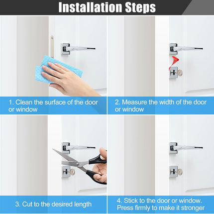 Draft Seal Tape for Doors and Windows 3 in X 20 Ft Silicone Weather Stripping Extra Thick 2Mm Door Seal Strip with Strong Adhesive Draft Insulation Stopper Side Seal - White