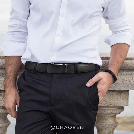 Mens Belt - Mens Ratchet Belt Leather 1 3/8" for Dress Pant - Micro Adjustable Belt Fit Everywhere