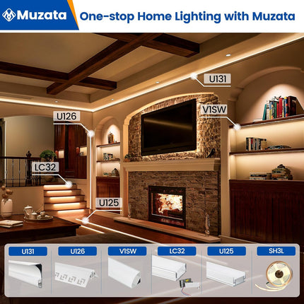 6Pack 3.3FT/1M V Shape LED Channel Silver Aluminum LED Strip Diffuser Channel with Milky White Cover Frosted Corner Lighting Easy Installation V1SW WW 1M