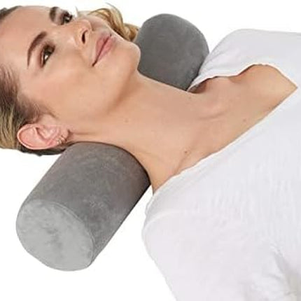 Firm Cervical Neck Roll Memory Foam Pillow, Bolster Pillow, round Neck Support for Sleeping | Bolster for Bed, Legs, Back and Yoga