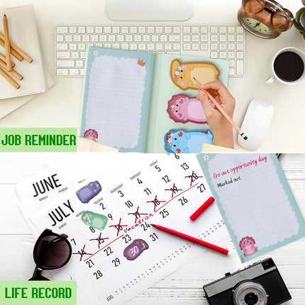 Dinosaur Sticky Notes Set, 360 Sheets Cute Cartoon Animal Dinosaur Self-Stick Notes Pads Dinosaur Themed Memo Pads Dinosaur Shaped Page Markers Index Tabs for Students Office School Supplies