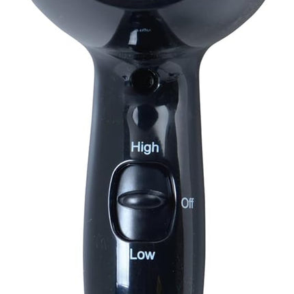 1600W Compact Hair Dryer - Black Travel Hair Dryer with 72" Power Cord - JHD8B