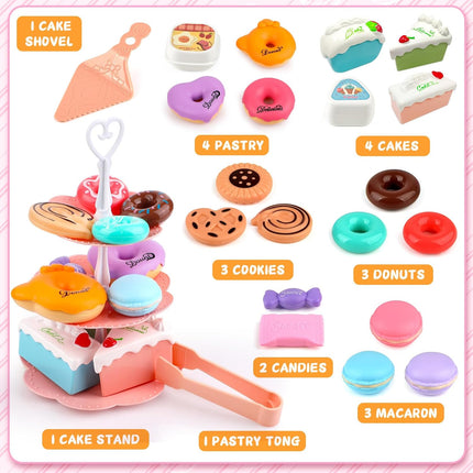 Tea Party Set for Little Girls, Flower Tea Sets Toys for Toddlers Girls Age 3 4 5 6 Year Old, Toddler Kids Kitchen Pretend Play Toys