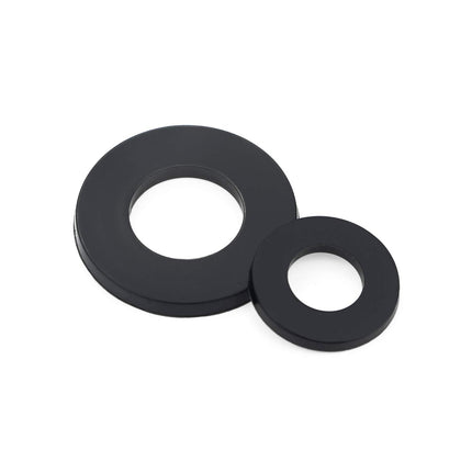 Nylon Flat Washer Assortment Set 600 Pieces, 9 Sizes - M2 M2.5 M3 M4 M5 M6 M8 M10 M12, Black