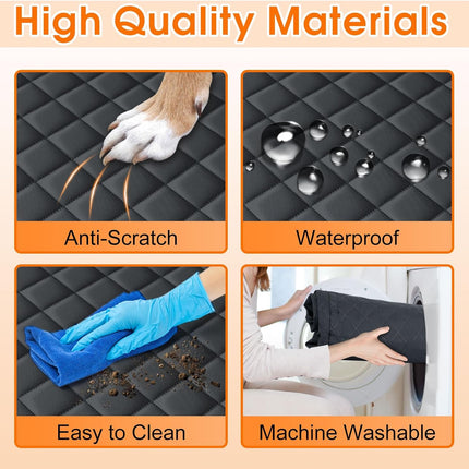 Waterproof Dog Car Seat Cover for Back Seat - Durable, Scratch Proof Pet Hammock with Nonslip Design & Storage Pockets, Fits Cars, Suvs, Trucks- S, Black