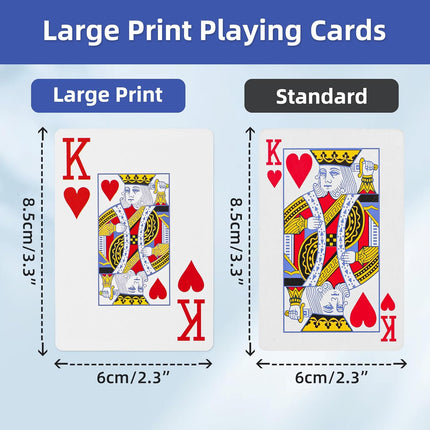 Large Print Playing Cards 6 Pack, Deck of Cards for Seniors, Vision Impaired, Low Vision Crowd, Poker Playing Cards for Blackjack, Euchre, Canasta Cards Game, Jumbo Index