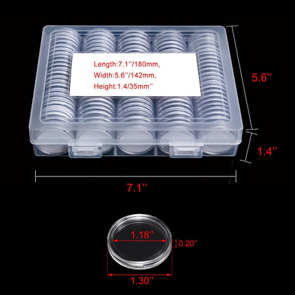 240 Pcs 30Mm Coin Capsules Coin Holders for Collectors, with Foam Gasket and Plastic Storage Organizer Box, 6 Sizes (17.9/19.1/21.2/24.3/26.5/30Mm) Coin Case for Coin Collection Supplies (White)