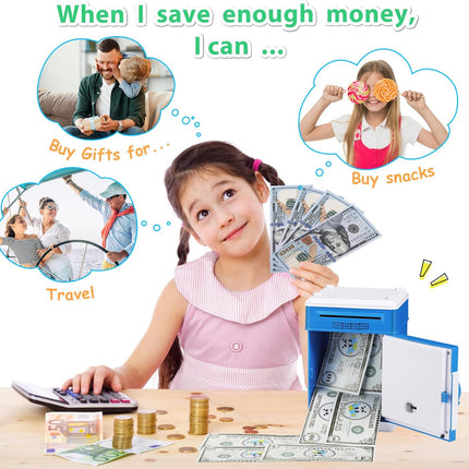 Piggy Bank for Boys Toys Age 6-8 8-10 - Kids Toys for 4 5 6 7 8 9 10 Year Old Boy Gifts - ATM Machine Money Saving Box for Kids Boy Christmas Birthday Gifts