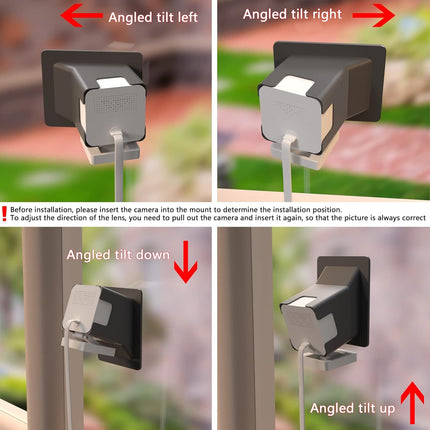 Angled Window Mount Compatible with Wyze Cam V4 Cam V3, 20 Degrees Tilt ( Up/Down/Left/Right ), through Window Use Cam V3 V4 , Turn Wyze Camera into a Window Camera for Outdoor Monitoring