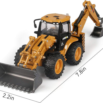 1/50 Scale Metal Diecast Backhoe Loader Toy, Metal Play Construction Vehicles Trucks Toy for Boys