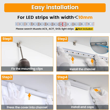 6Pack 3.3FT/1M V Shape LED Channel Silver Aluminum LED Strip Diffuser Channel with Milky White Cover Frosted Corner Lighting Easy Installation V1SW WW 1M