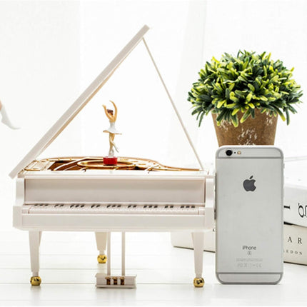 Ballerina Music Box，Piano Music Box for Women Girls White Valentine'S Day Present Mechanical Classical Ballet Girl Dancing Music Box Birthday Present