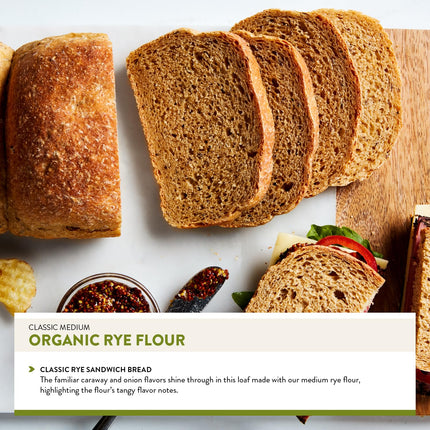 King Arthur Organic Medium Rye Flour - 3 Lbs for Complex Flavorful Breads & Baked Goods - 100% US Grown & Milled - Non-Gmo Project Verified - Robust Flavor for Rye Bread, Cookies & More