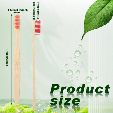 120 Pcs Bamboo Toothbrushes Bulk, Soft Bristle Bamboo Toothbrush, Individually Wrapped for Adults Travel Family Hotel Party, 7 Inch 12 Color