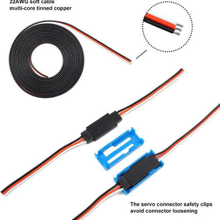 55 Sets Servo Plug Male Female Connector Crimp Pin Cable Kit with Crimping Tool Compatible JST SYP Futaba for Hitec Spektrum RC
