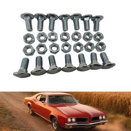 28-Pack Front & Rear Bumper Bolts Kit Stainless Cap for 1964-1972 Chevelle, Nova, Lemans, Cutlass,El Camino,Monte Carlo,Gto 4A00080-A