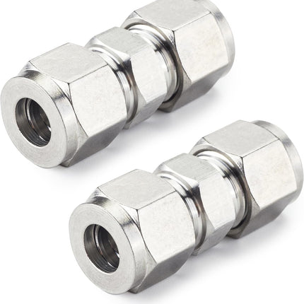 Metric 304 Stainless Steel Compression Union Tube Fitting, 12Mm Tubing OD (2 Pcs)