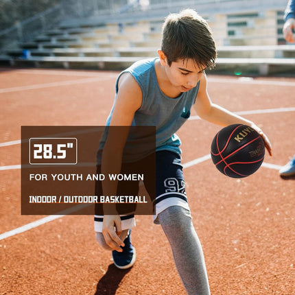 2.2LBS Weighted Heavy Size 6 28.5" Basketball Training Equipment Basketball PU Leather Indoor Outdoor for Women Youth Improving Ball Handling Dribbling Passing Skill (Deflated)