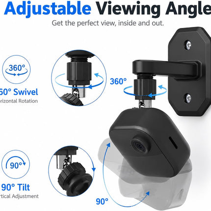 2Pack Adhesive Wall Mount Adjustable Security Wall Mount Bracket for Blink Outdoor 4 (4Th Gen) / (3Rd Gen), Blink XT / XT2, Blink Mini, Perfect View Angle for Your Blink Surveillance Camera