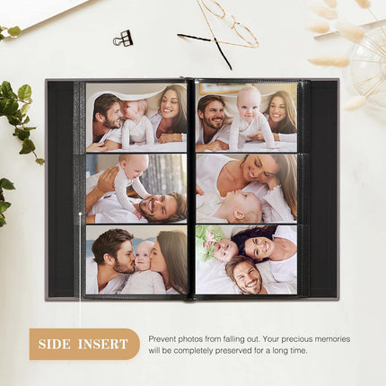 Photo Album for 4X6 300 Horizontal Pockets Linen Cover Small Capacity Picture Book for Family Wedding Baby and Anniversary (White)