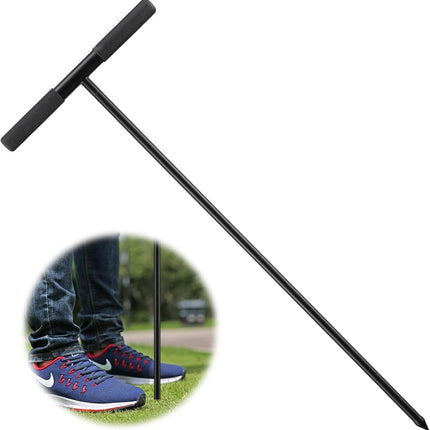 Soil Probe Rod, 48 Inch Metal Septic Tank Locator Tool, Ground Probe Rod for Soil Compaction, Locating Underground Pipes and Gopher Runs, Gardening