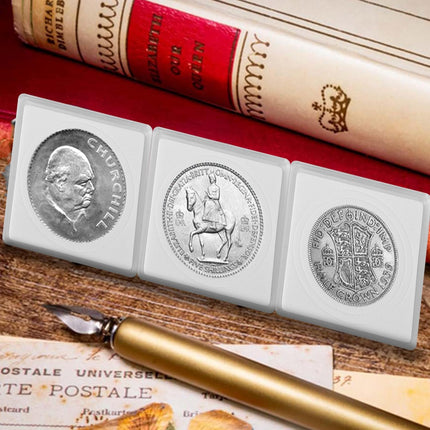 60 Pcs Coin Holders for Collectors, Clear Coin Cases with 5-Size Sponge Gaskets 20/25/30/35/40Mm, Plastic Coin Slabs and Coin Protectors for Silver Dollar Collectors Collection Supplies, White