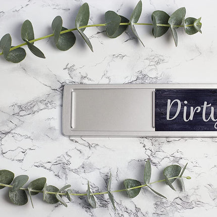 Dishwasher Magnet Clean Dirty Sign, Clean Dirty Magnet for Dishwasher, Rustic Farmhouse Kitchen Decor, Magnetic Dish Washer Sign Indicator, Sliding Rustic Dish Washer Signs, Black & White Wood