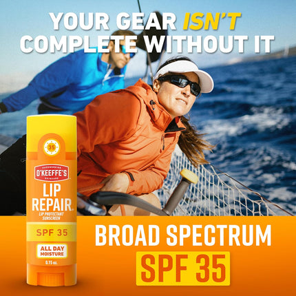 Lip Repair SPF 35 Lip Balm - Stick (3 Pack) - Sun-Safe Moisturizer for Extremely Cracked, Dry Lips