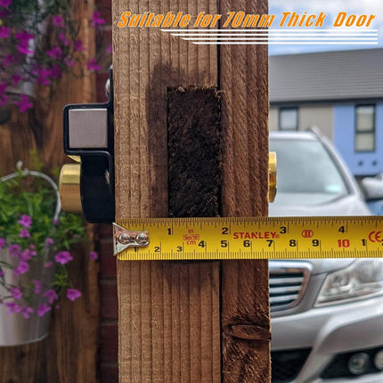 Barn Door Lock, Fence Gate Lock, Double Sided Gate Latch, Gate Lock for Wodden Garage Door, Supplied with 5 Keys, Work with 2.75" Wooden Vinyl Metal Gate, for Right & Left Door