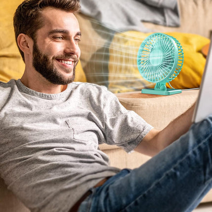 USB Desk Fan, Small but Powerful, Personal Portable Quiet 3 Speeds, Adjustable Mini Table Desktop Fan for Cooling Home Office Car Summer Travel Gifts Green