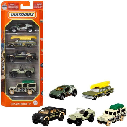 Matchbox Set of 15 Toy Cars and Trucks with 3 Themed 5-Packs of 1:64 Scale Die-Cast Vehicles (Styles Will Vary) Bundle