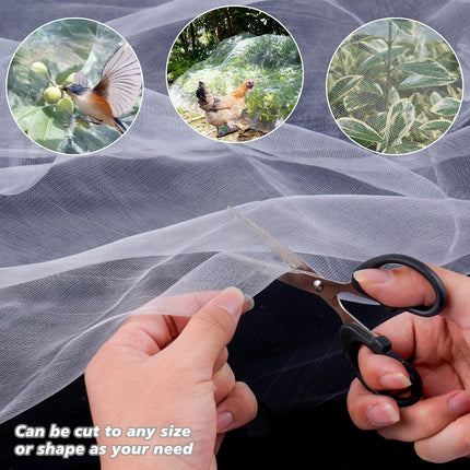Garden Netting Mosquito Insect Birds Animals Barrier Protection Net Ultra Fine Garden Mesh Netting Plant Covers for Vegetable Plants Fruits Flowers Trees Greenhouse Row Cover(10×20 Ft)
