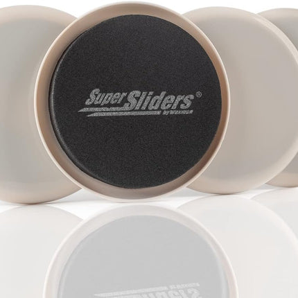 3 1/2" round Reusable Furniture Sliders for Carpet Easily Move Medium to Large Sized Items across Carpet, 4 Pack Beige