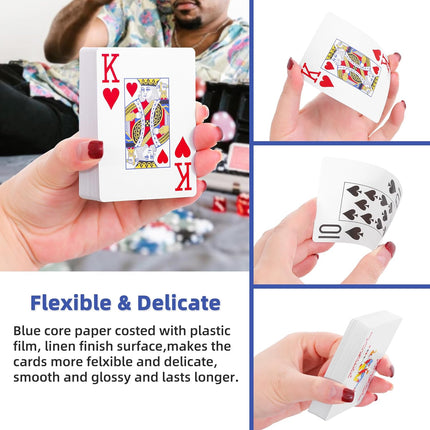 Large Print Playing Cards 6 Pack, Deck of Cards for Seniors, Vision Impaired, Low Vision Crowd, Poker Playing Cards for Blackjack, Euchre, Canasta Cards Game, Jumbo Index
