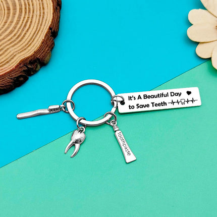 24Pcs Dentist Keychain Gifts for Men Women Dental Hygienist Jewelry Bulk Gifts for Dentist Assistant Keyring Dentist Graduation Gift Nurse Doctor Dentist Office Orthodontist Gift