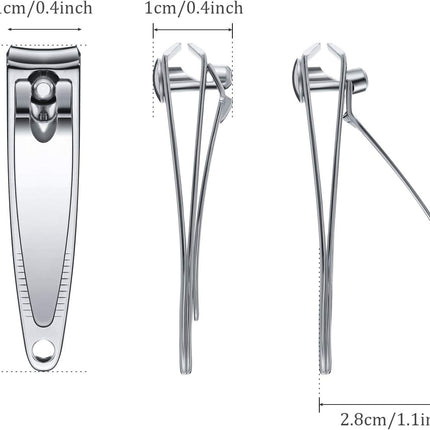 100 Pieces Nail Clippers Set Bulk for Men Women Ultra Sharp Stainless Steel Fingernail Toenail Clippers Portable Travel Sturdy Trimmer Pointed Pedicure Manicure Care (Silver)