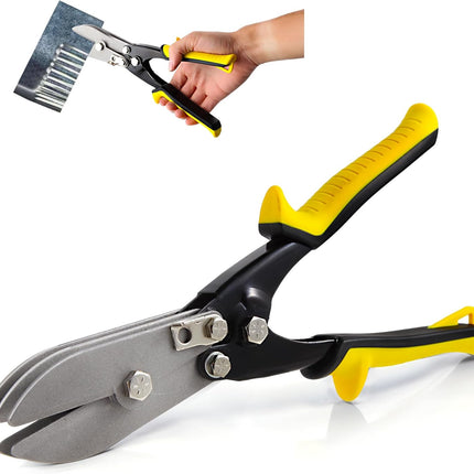 5-Blade Hand Crimper Sheet Metal Tools, Hvac Tool for 24-28 Gauge Duct Work Downspout and Stove Pipe, 10-1/2" Sheet Metal Crimper Gutter End Cap Duct Crimping Tool