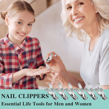 Nail Clippers Set,24 Pack Stainless Steel Nail Clippers Bulk,Silver Nail Cutter,Ultra Sharp Sturdy Fingernail Clippers and Toenail Clippers for Women Men(24 Pcs-Silver)