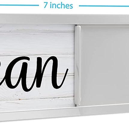 Dishwasher Magnet Clean Dirty Sign, Clean Dirty Magnet for Dishwasher, Rustic Farmhouse Kitchen Decor, Magnetic Dish Washer Sign Indicator, Sliding Rustic Dish Washer Signs, Black & White Wood