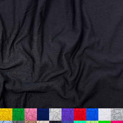 | Cotton Spandex Fabric | by the Yard | Stretchy, Breathable, Lightweight Cotton Fabric | 60" Wide Roll | Sewing | 95% Cotton, 5% Spandex (Black, 2 Yard)