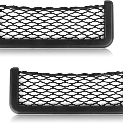 ABS Plastic Frame Automotive Cargo Nets Car Net Pocket Phone Car Mesh Net Holder RV Storage Boat Cargo Pocket Organizer Framed Mesh Net Pocket with Screws for Auto RV Net(2, 8 X 3.1 Inch)
