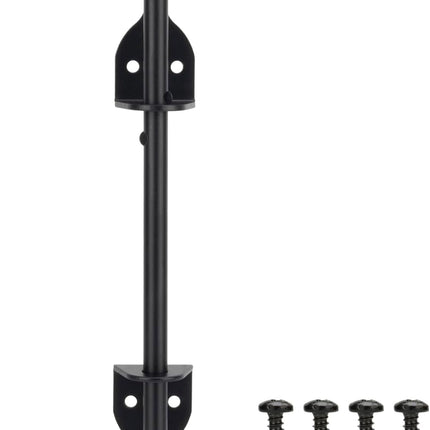 12" Cane Bolt Heavy-Duty Drop Rod for Gate, Gate Ground Latch for Wooden Fences Metal Gates Doors, Metal Gates Doors Stopper for Gate Ground, Wrought Iron Gate Latches, Black Finish(1 Pack)