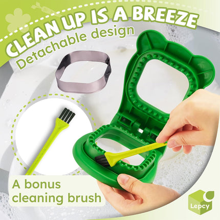 Uncrustables Sandwich Maker Sealer Cutter, Crustless Sandwich Cutter, PB&J Uncrustable Maker - Color Green, Square Shape
