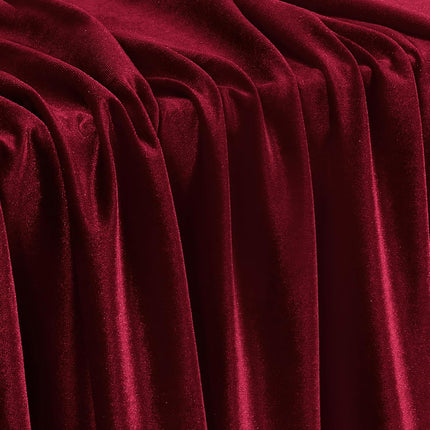 Burgundy Stretch Velvet Fabric 60 Inch Wide, 5 Yard Soft Stretchy Fabric for Sewing Clothes, Apparel, Costume, Crafts - 90% Polyester 10% Spandex