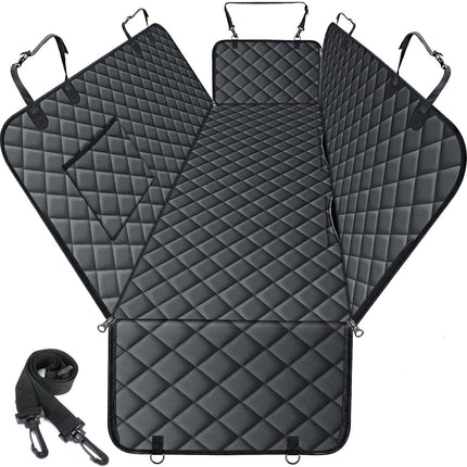 Waterproof Dog Car Seat Cover for Back Seat - Durable, Scratch Proof Pet Hammock with Nonslip Design & Storage Pockets, Fits Cars, Suvs, Trucks- S, Black