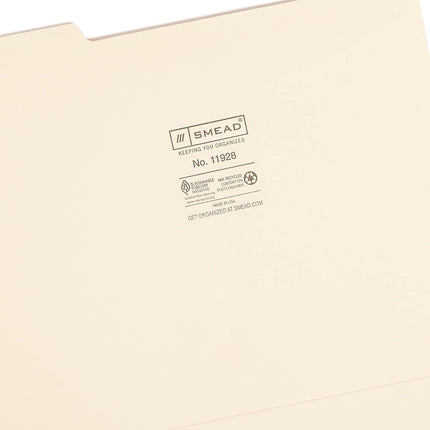 File Folder, 1/3-Cut Tab, Assorted Positions, Letter Size, Manila, 24 per Pack (11928)
