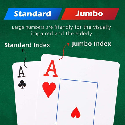 Plastic Waterproof Playing Cards 4 Pack Poker Card Jumbo Large Print Playing Cards for Adults Seniors Bulk Decks of Cards Set Poker Cards
