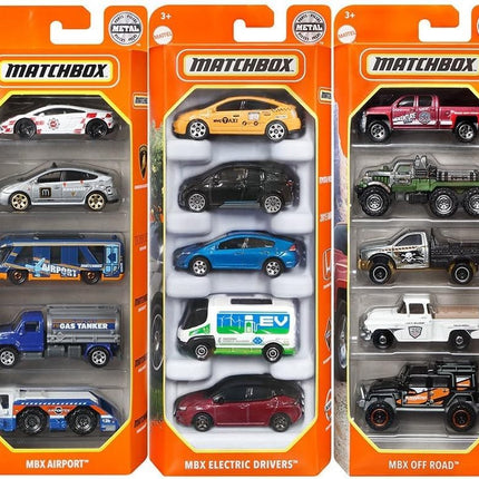 Matchbox Set of 15 Toy Cars and Trucks with 3 Themed 5-Packs of 1:64 Scale Die-Cast Vehicles (Styles Will Vary) Bundle