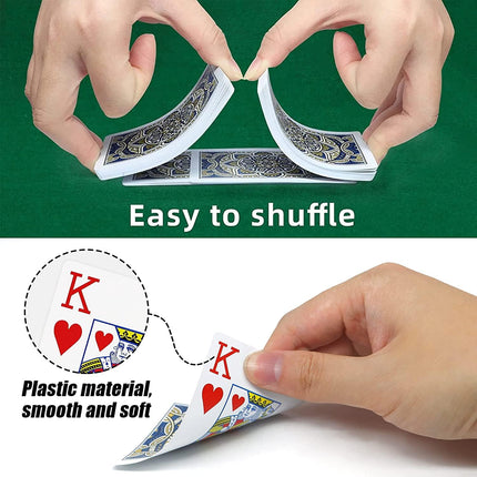Plastic Waterproof Playing Cards 4 Pack Poker Card Jumbo Large Print Playing Cards for Adults Seniors Bulk Decks of Cards Set Poker Cards