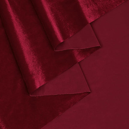 Burgundy Stretch Velvet Fabric 60 Inch Wide, 5 Yard Soft Stretchy Fabric for Sewing Clothes, Apparel, Costume, Crafts - 90% Polyester 10% Spandex